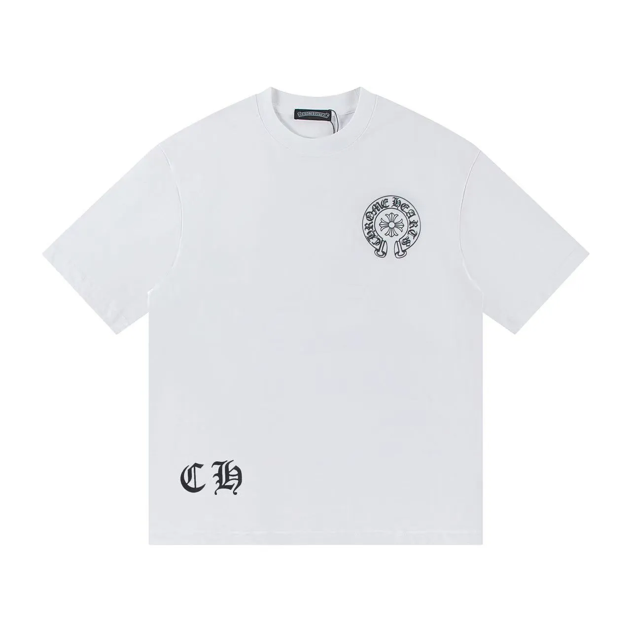 🅿️160 Style: 2025 new Croix Heart short-sleeved T-shirt Material: High version 300g double yarn combed cotton Size: S～XL Color: White Style number: Z011